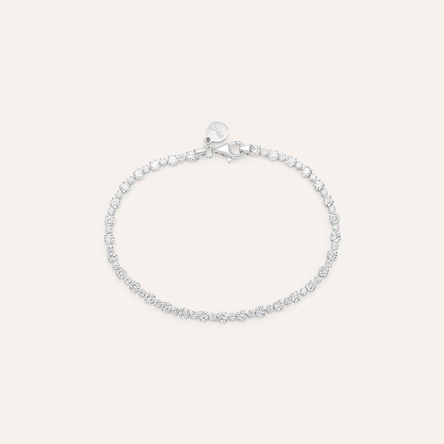 Bracciale tennis Silver Elegance in argento con doppia fila di zirconi