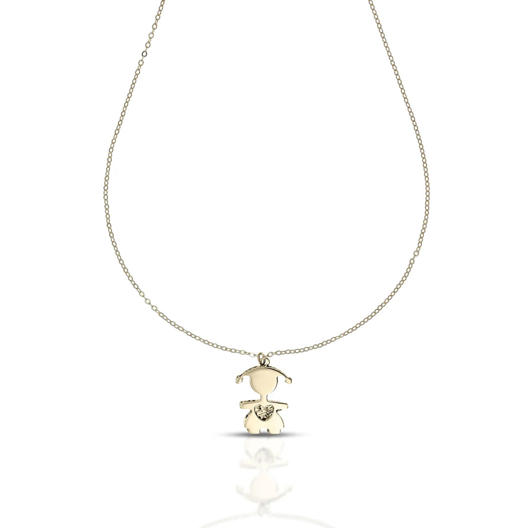 Collana da Donna con sagoma bimba Collezione Primi Battiti