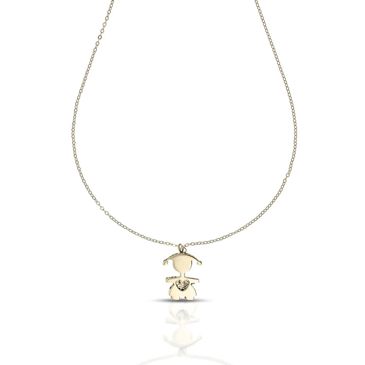 Collana da Donna con sagoma bimba Collezione Primi Battiti