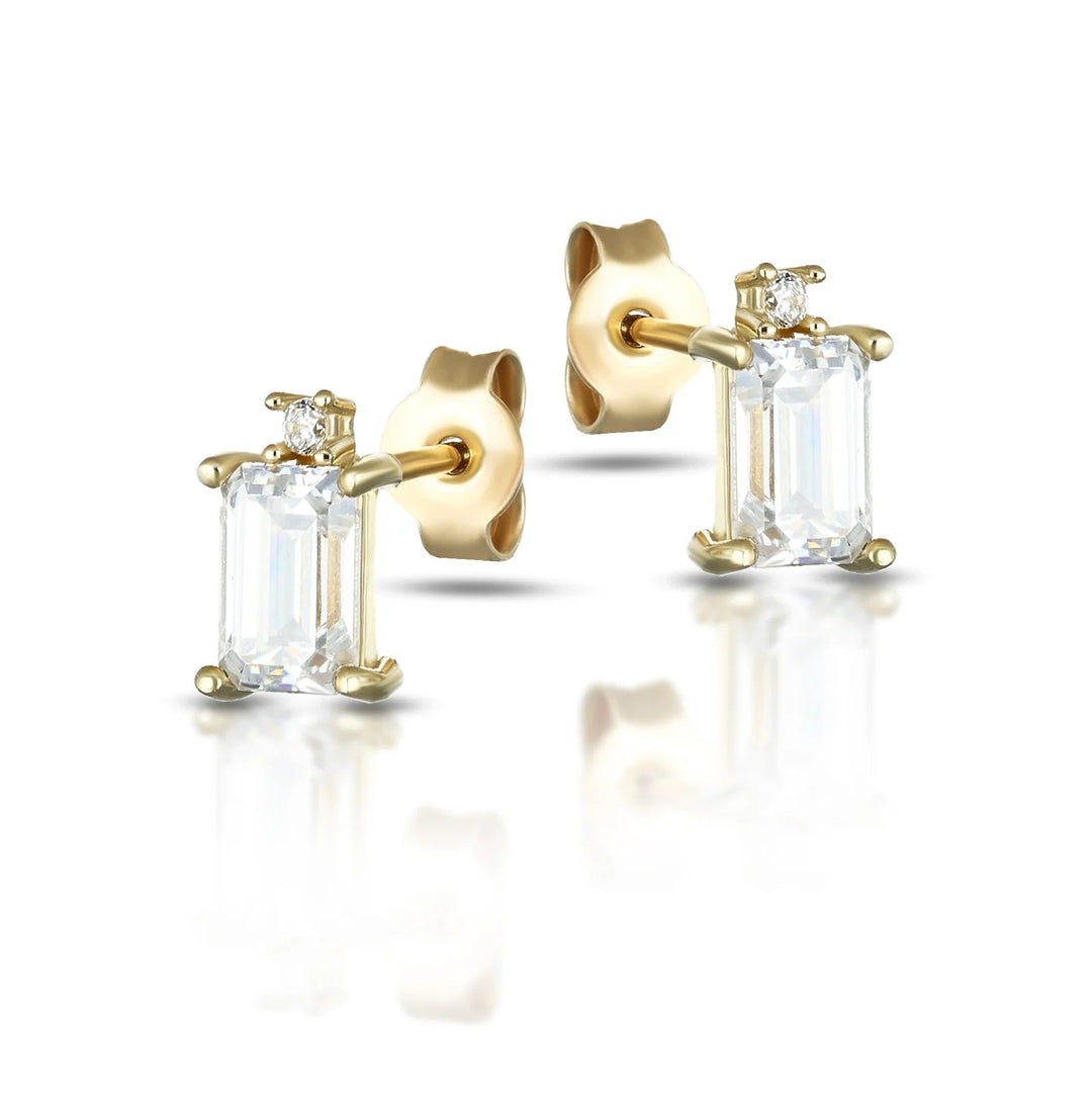 Orecchini punto luce da Donna con Swarovski taglio baguette e zircone bianco