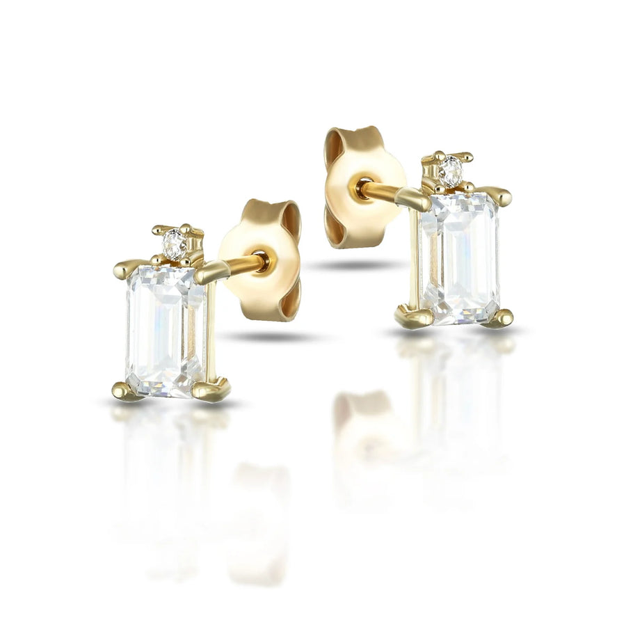 Orecchini punto luce da Donna con Swarovski taglio baguette e zircone bianco
