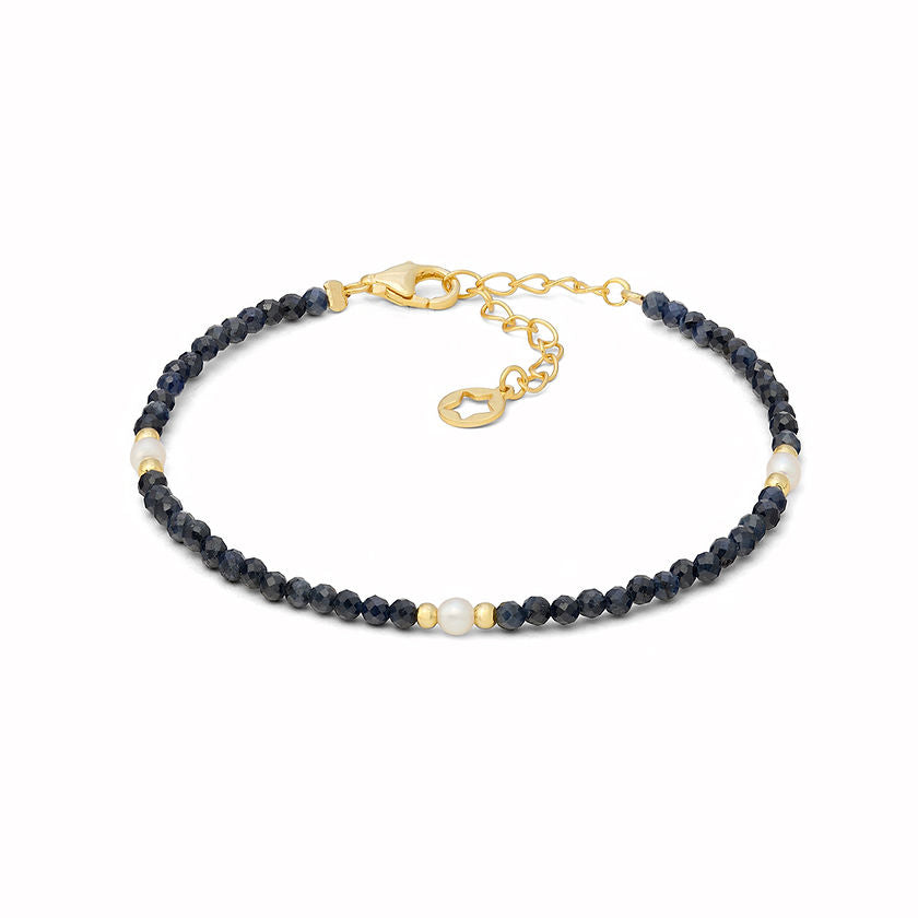 Bracciale Comete Gift &amp; Color in Argento Dorato con Zaffiri Blu e Perle