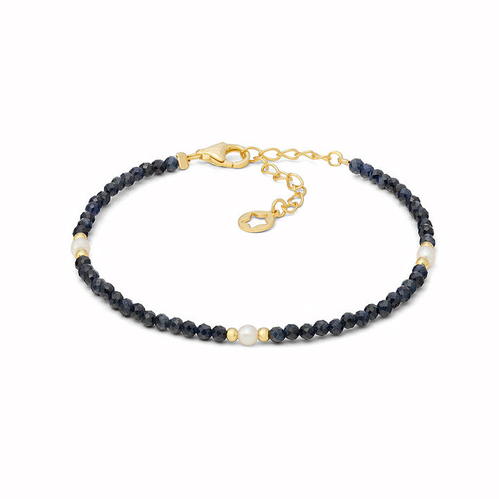 Bracciale Comete Gift &amp; Color in Argento Dorato con Zaffiri Blu e Perle