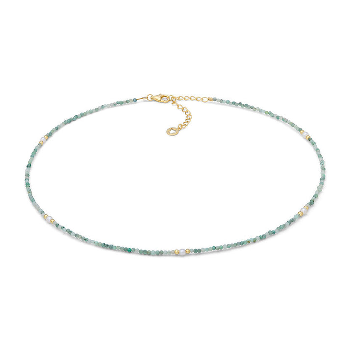 Girocollo Storia di Luce Gift &amp; Color in Argento Dorato con Smeraldo e Perle