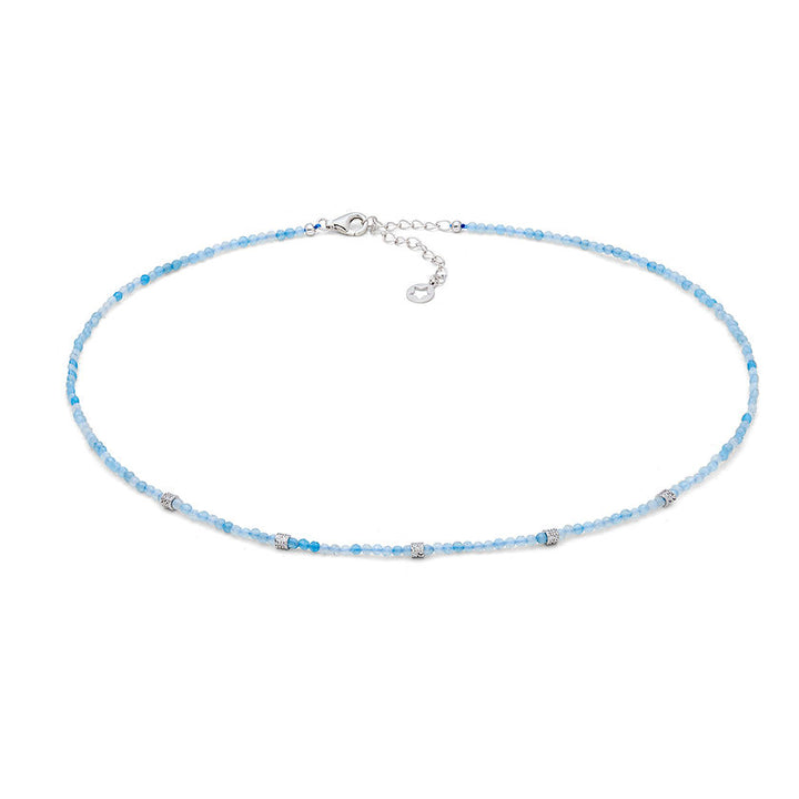 Girocollo Storia di Luce Gift &amp; Color in Argento con Acquamarina e Zirconi