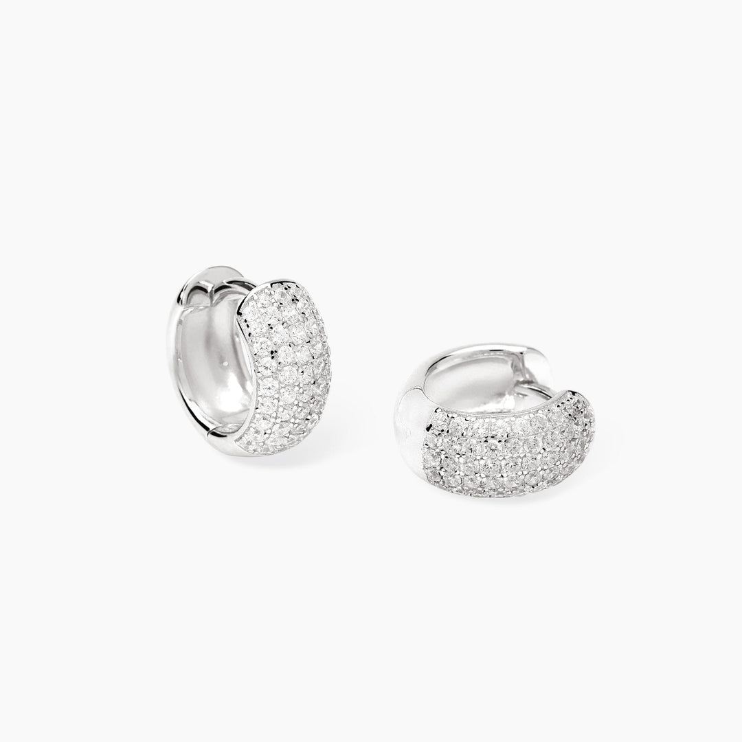 Orecchini a cerchietto GREAT con pavé di zirconi