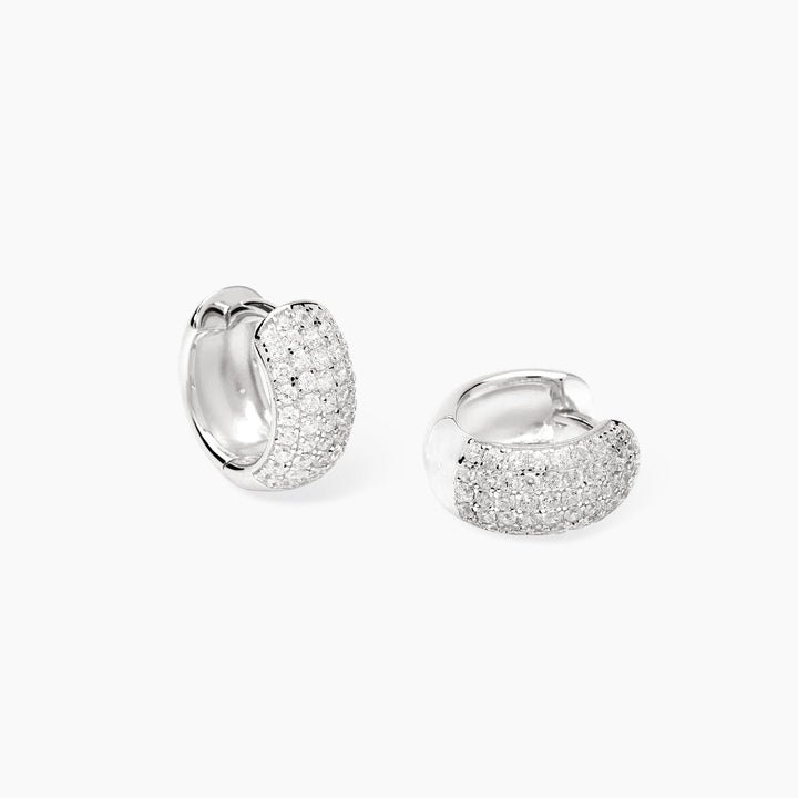 Orecchini a cerchietto GREAT con pavé di zirconi