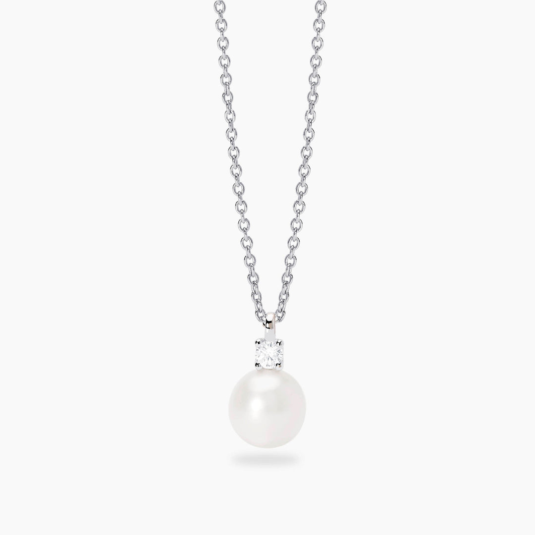 Girocollo MY DIAMOND con perla coltivata e diamante lab-grown