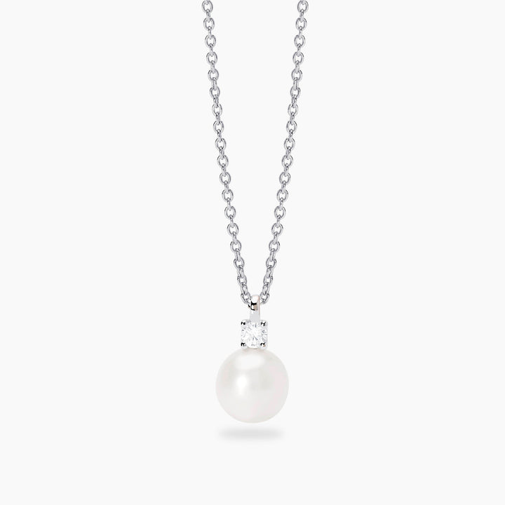 Girocollo MY DIAMOND con perla coltivata e diamante lab-grown