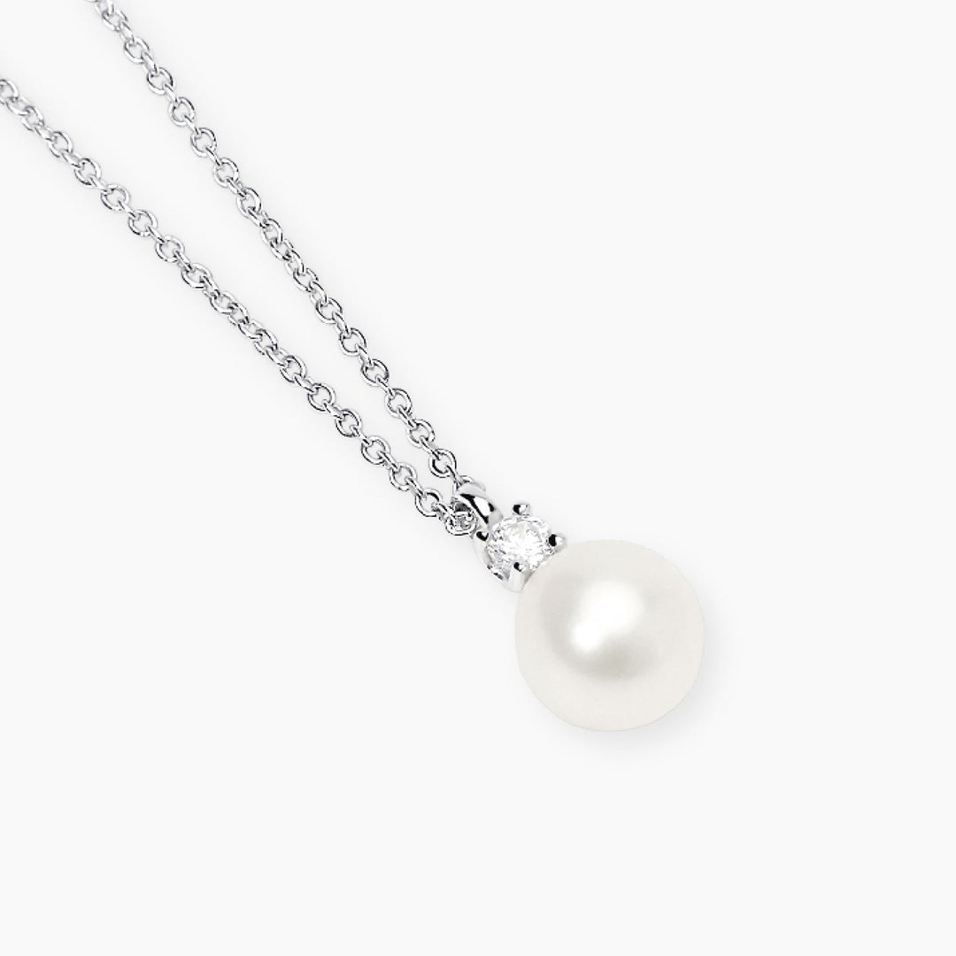 Girocollo MY DIAMOND con perla coltivata e diamante lab-grown