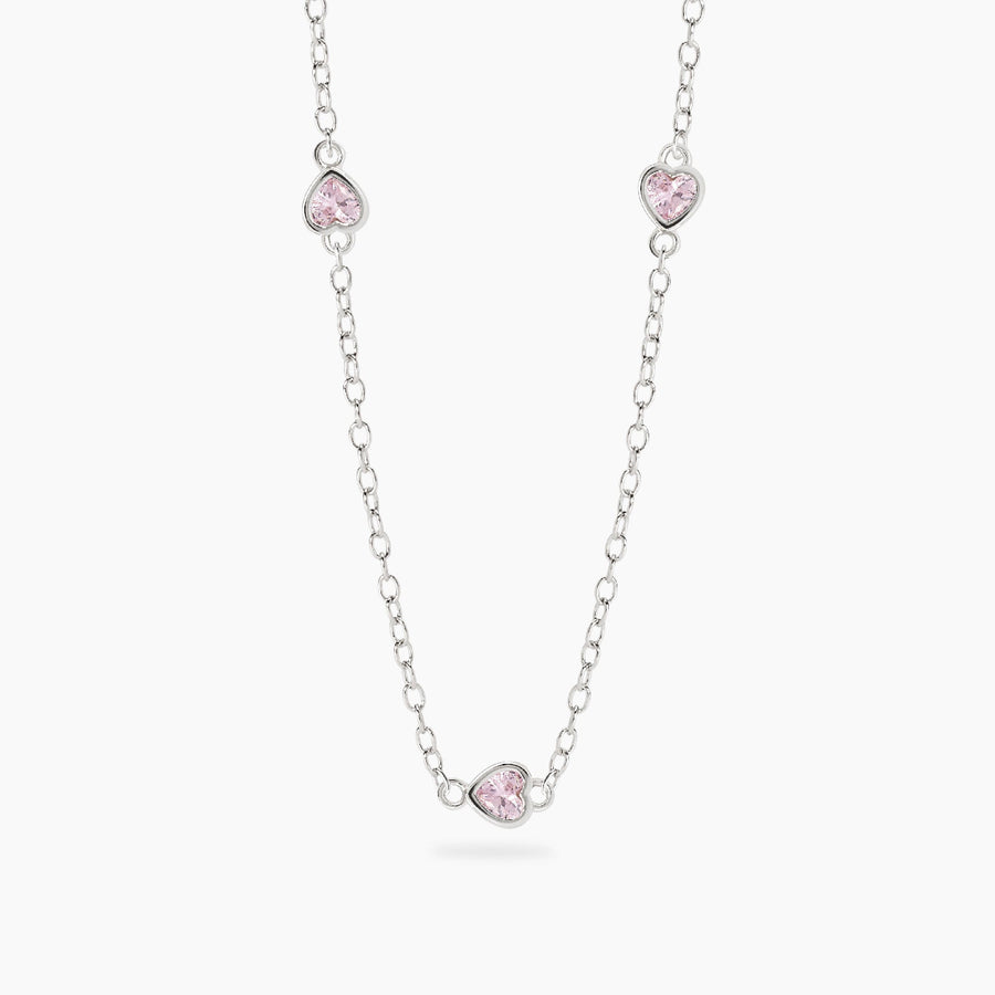 Collana da bambina PETIT COEUR con cuori di zirconi rosa