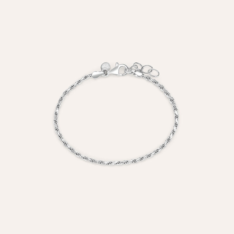 Bracciale catena corda Silver Collection in argento rodiato