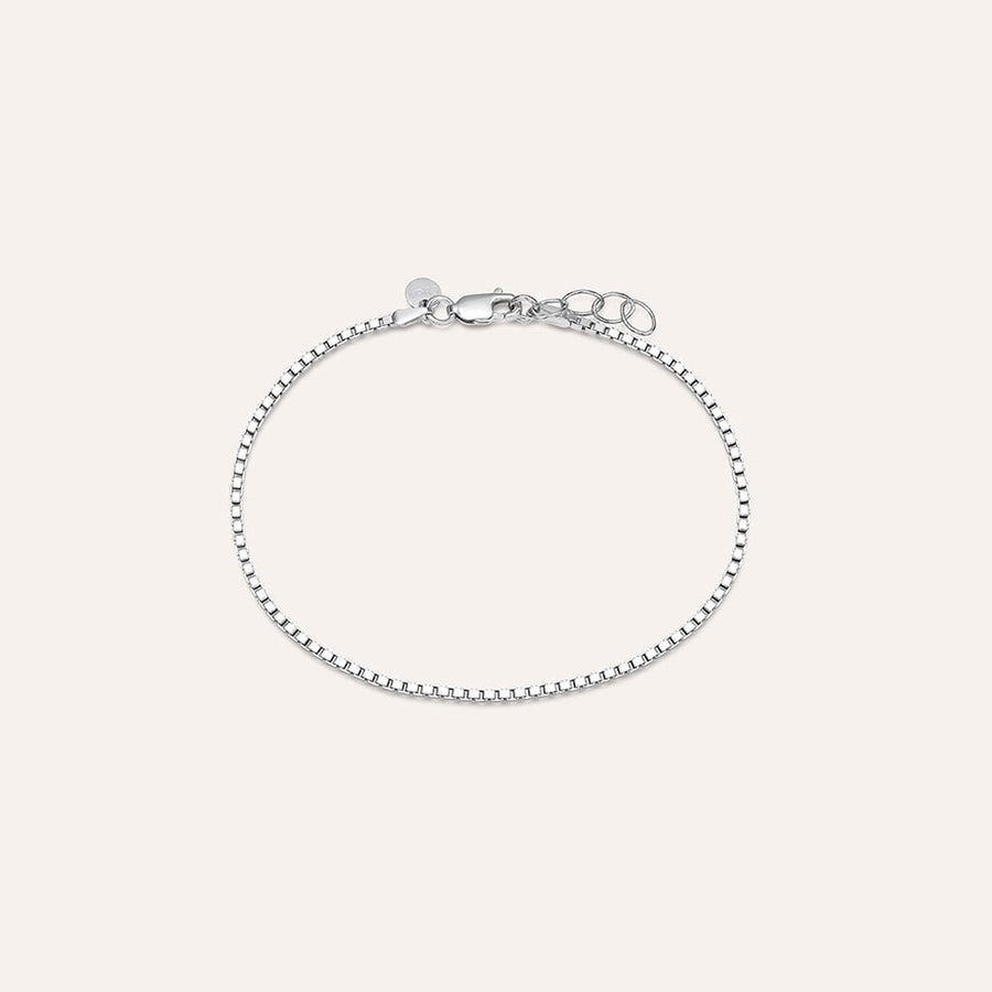 Bracciale catena veneziana Gentleman in argento rodiato