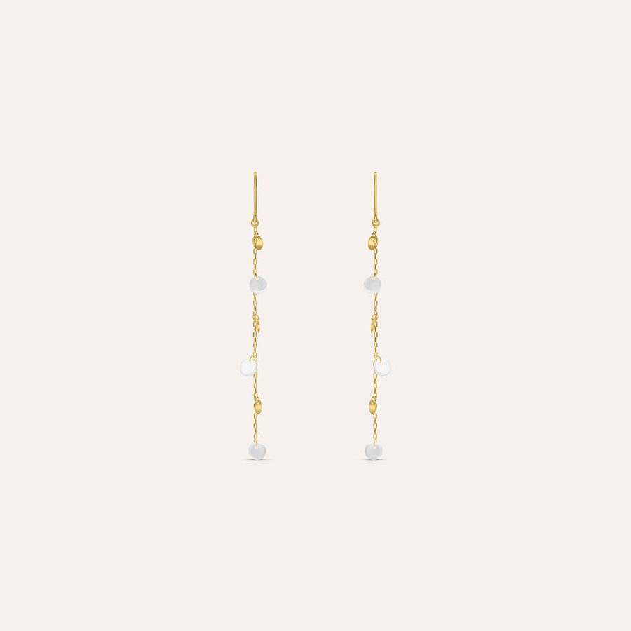 Orecchini pendenti Beverly in oro giallo 9 kt con madreperla