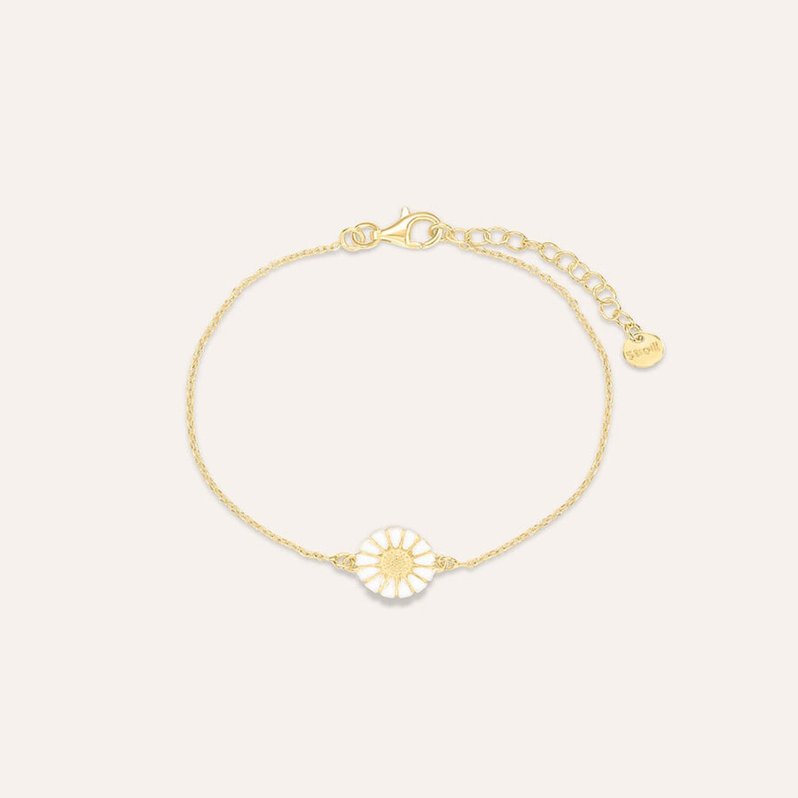 Bracciale margherite Silver Collection in argento dorato e smalto