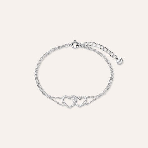 Bracciale cuori Silver Moments in argento con zirconi