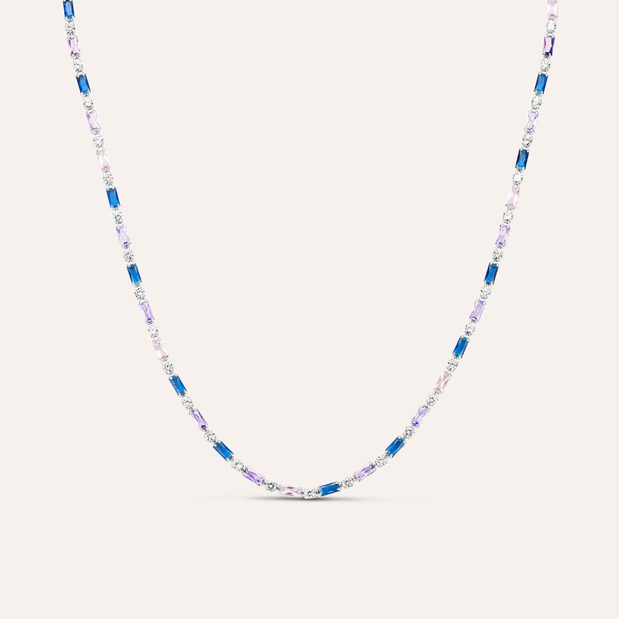 Collana tennis Romantic Shine in ottone con cristalli baguette colorati