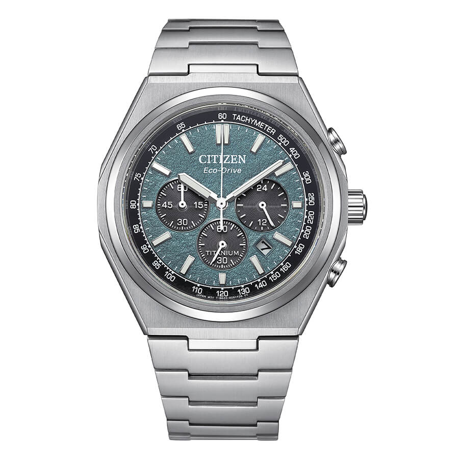 Orologio Citizen Zenshin Crono Eco-Drive Super Titanio Verde 42 mm