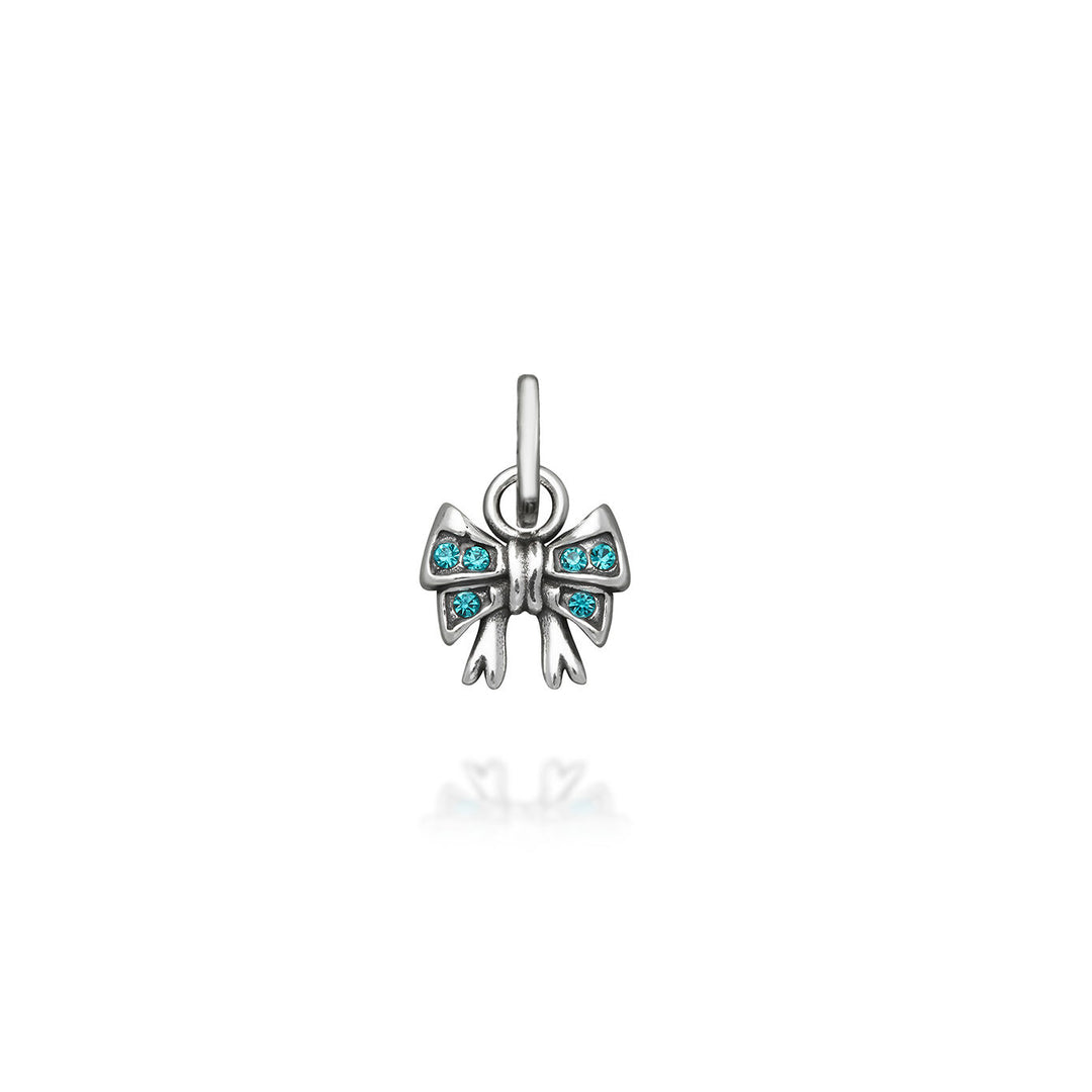 Mini Charm Fiocco Crystal Azzurro