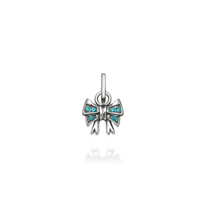Mini Charm Fiocco Crystal Azzurro