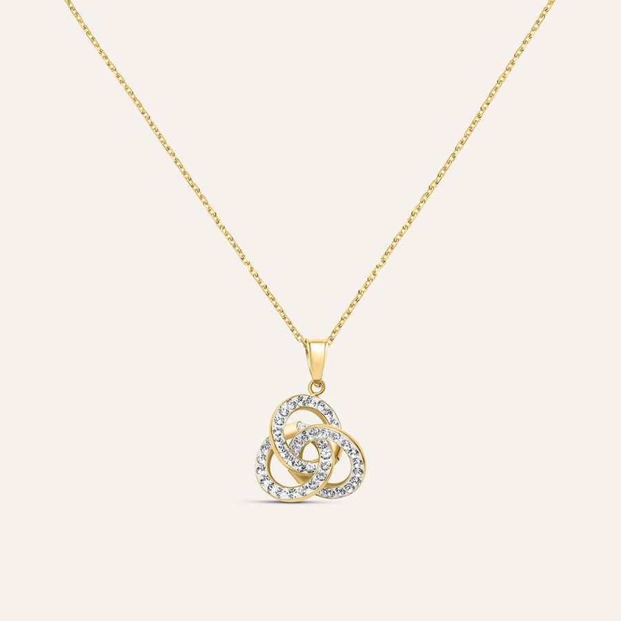 Collana nodo Christelle in oro giallo 9 kt con cristalli