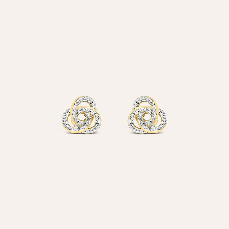 Orecchini nodo Christelle in oro giallo 9 kt con cristalli