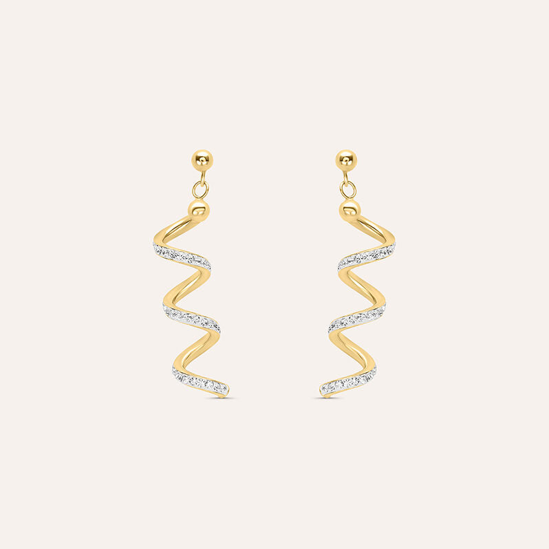 Orecchini pendenti Christelle in oro giallo 9 kt con cristalli