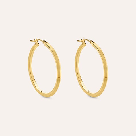 Orecchini a cerchio Toujours in oro giallo 9 kt, 25 mm