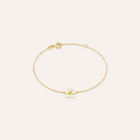 Bracciale margherita Mon Petit in oro giallo 9 kt e smalto