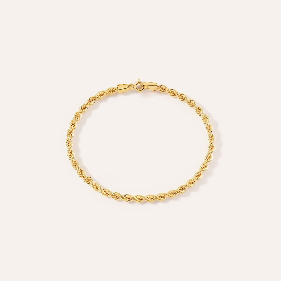 Bracciale catena corda L'Homme Or in oro giallo 9 kt, 21 cm