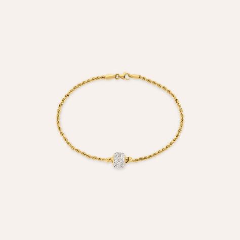 Bracciale catena corda Christelle in oro giallo 9 kt con cristalli