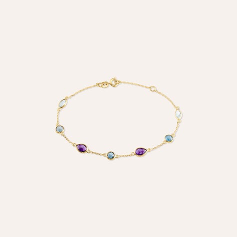 Bracciale Amélie in oro giallo 9 kt con topazi e ametiste