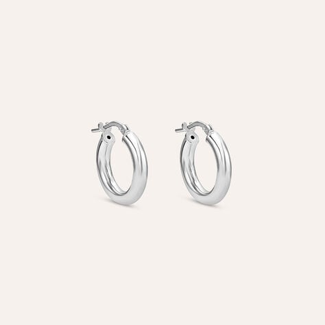 Orecchini a cerchio Silver Collection in argento rodiato, 10 mm