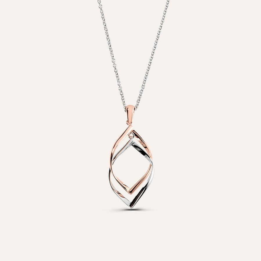 Collana Sunrise in acciaio bicolore, rolò 50 cm
