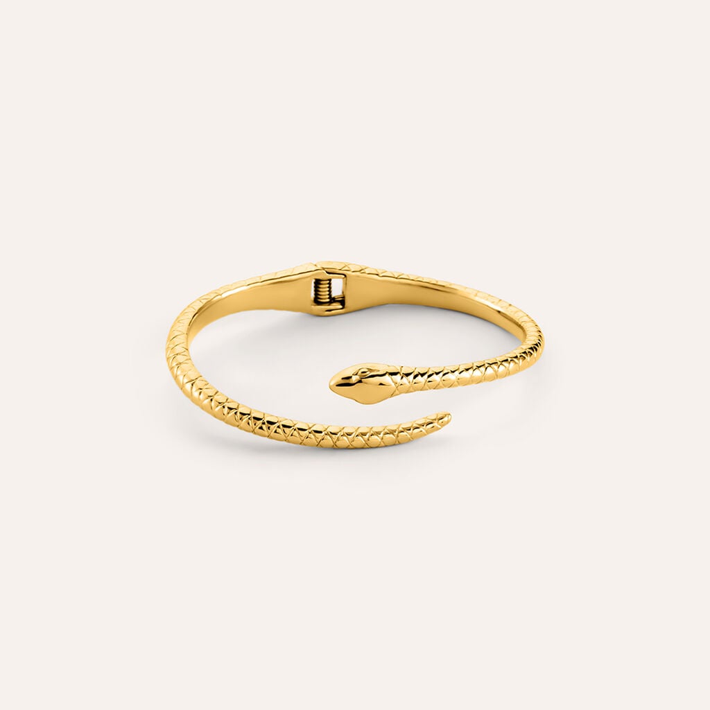 Bangle serpente Radiance in acciaio dorato