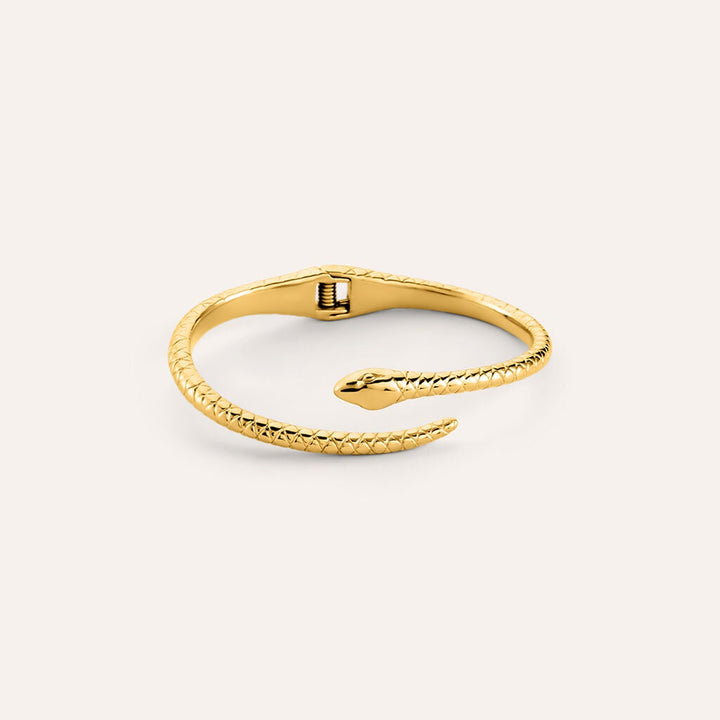Bangle serpente Radiance in acciaio dorato