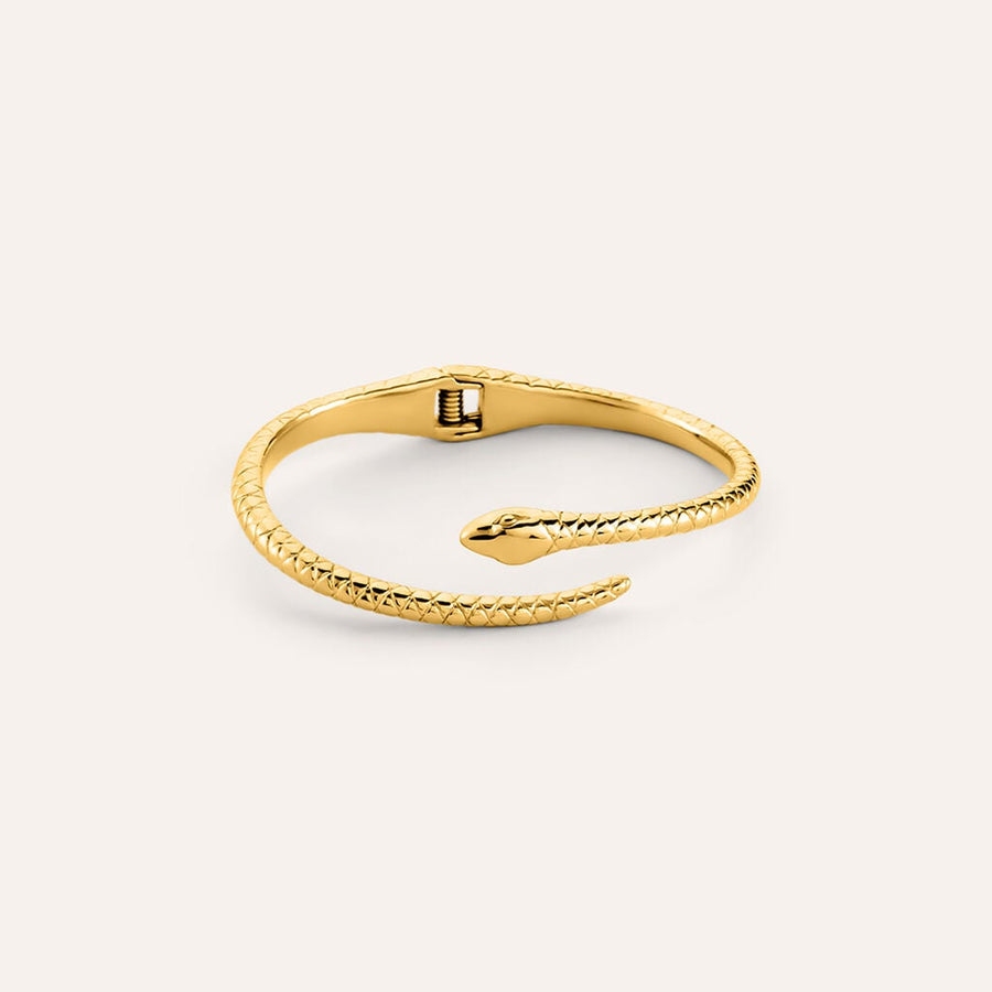 Bangle serpente Radiance in acciaio dorato