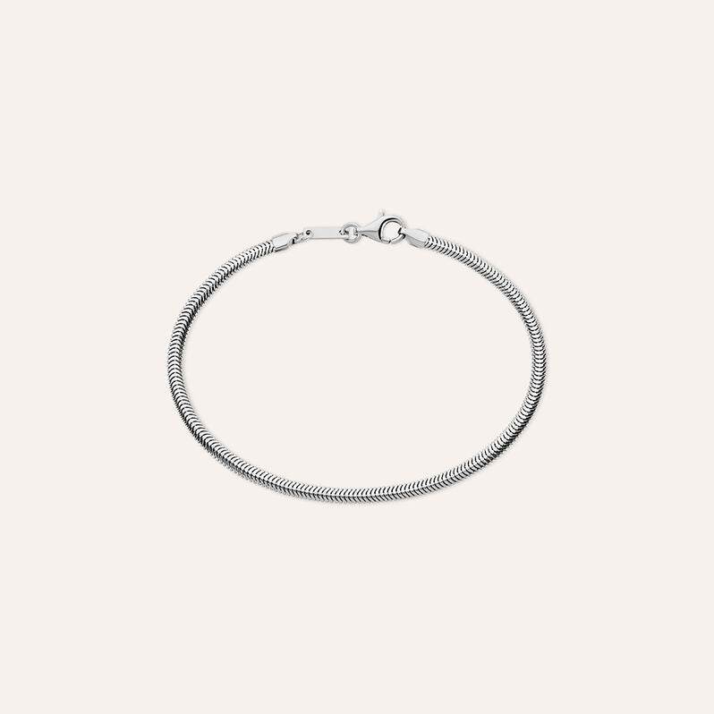 Bracciale catena coda di topo Gentleman in argento rodiato