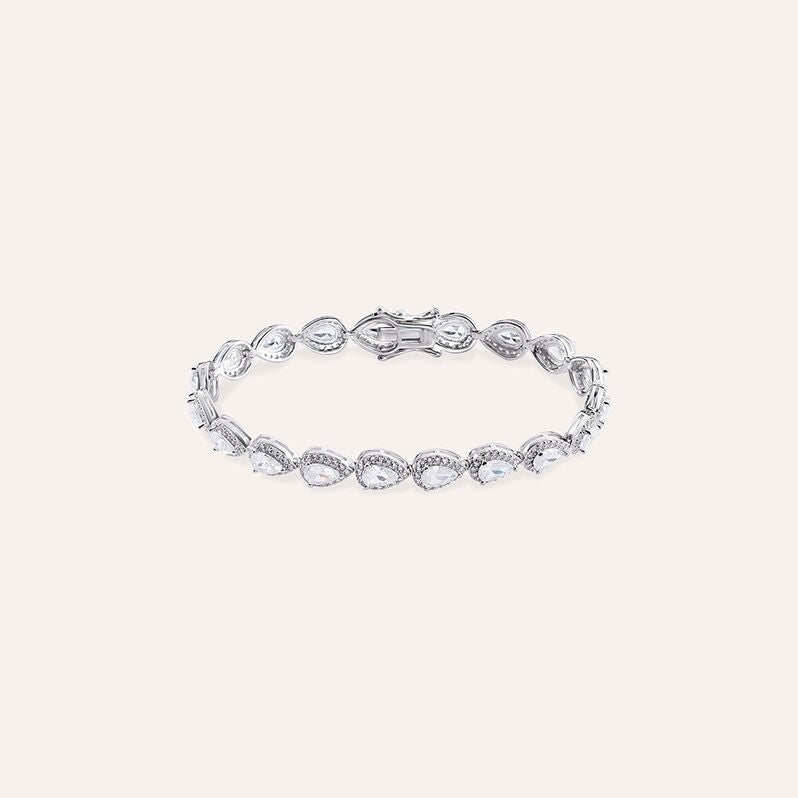 Bracciale tennis Red Carpet in argento con zirconi a goccia