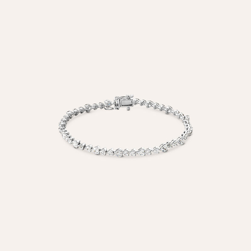 Bracciale tennis cuori Red Carpet in argento con zirconi