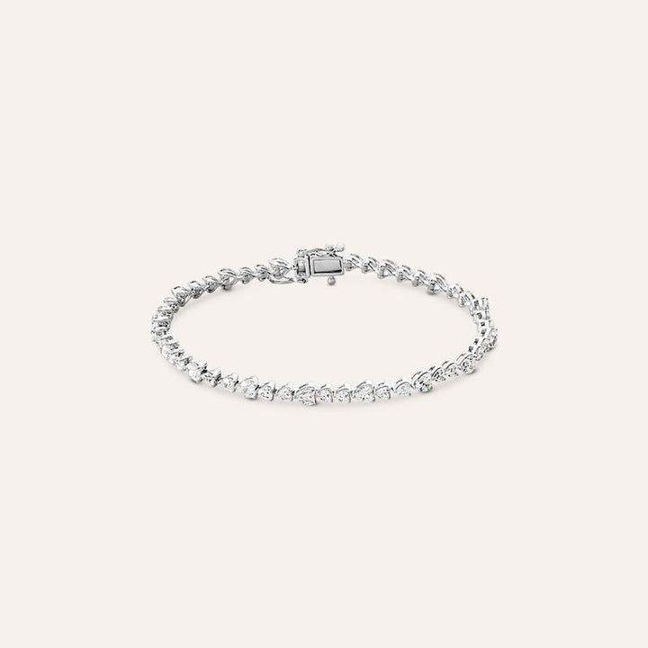 Bracciale tennis cuori Red Carpet in argento con zirconi