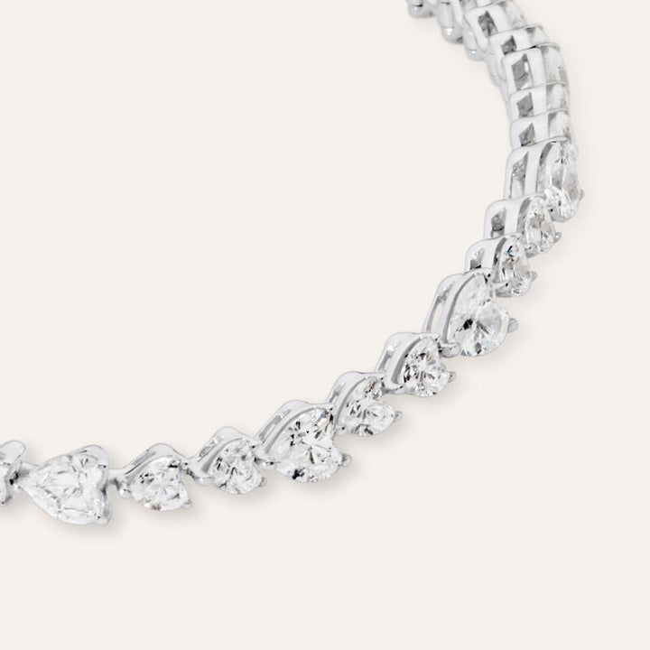 Bracciale tennis cuori Red Carpet in argento con zirconi
