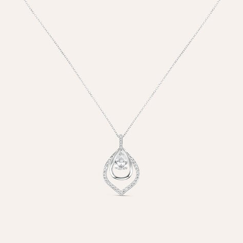 Collana goccia Silver Elegance in argento rodiato con zirconi