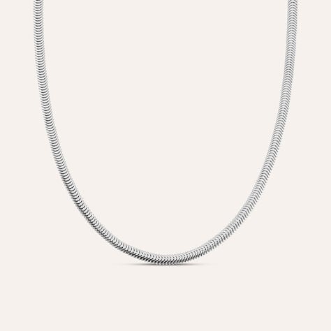 Catena coda di topo Gentleman in argento rodiato, 50 cm