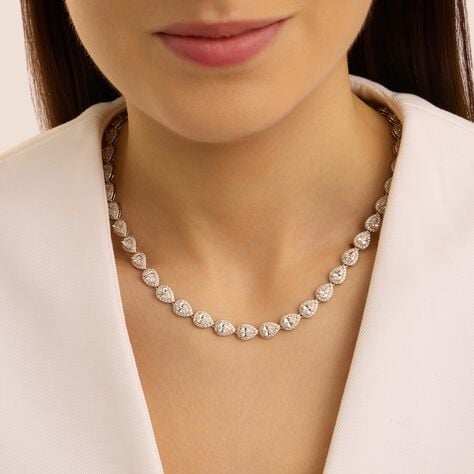 Collana tennis Red Carpet in argento con zirconi a goccia
