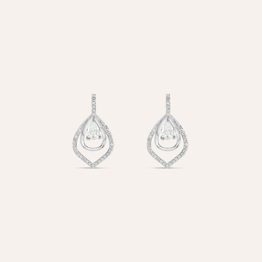 Orecchini pendenti goccia Silver Elegance in argento con zirconi