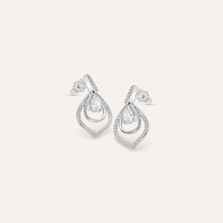 Orecchini pendenti goccia Silver Elegance in argento con zirconi