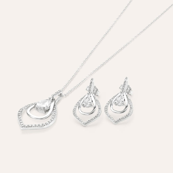 Orecchini pendenti goccia Silver Elegance in argento con zirconi