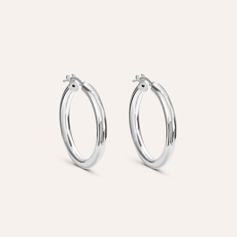 Orecchini a cerchio Silver Collection in argento rodiato, 20 mm