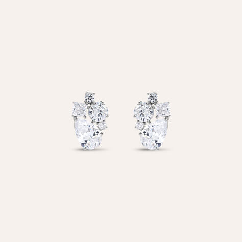 Orecchini Red Carpet in argento con zirconi goccia e quadrati
